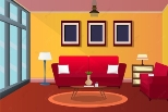 интерьер комнаты мультфильм гостиная дети с мебелью подростковый роскошный  дом диван вектор, номер, интерьер, мультфильм фон картинки и Фото для  бесплатной загрузки